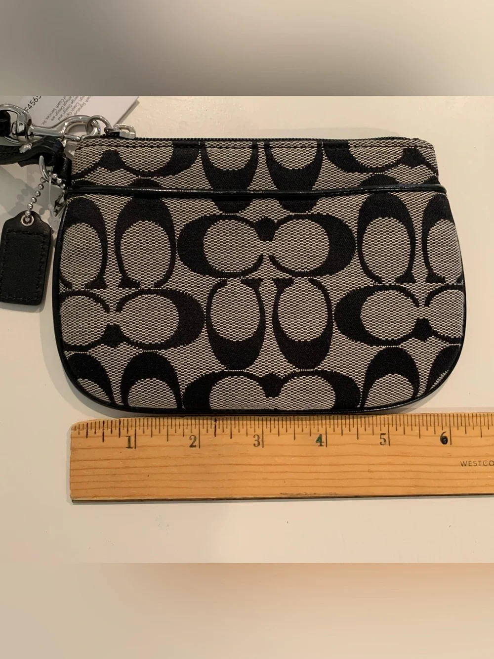 NWT - Coach Pattern Wristlet - Black and Gray